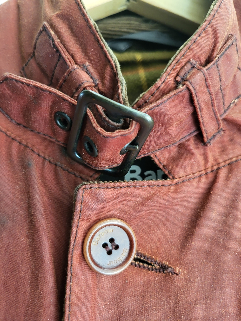 RARE Barbour Lutz Wax Jacket In Rust - Picture 4 of 12
